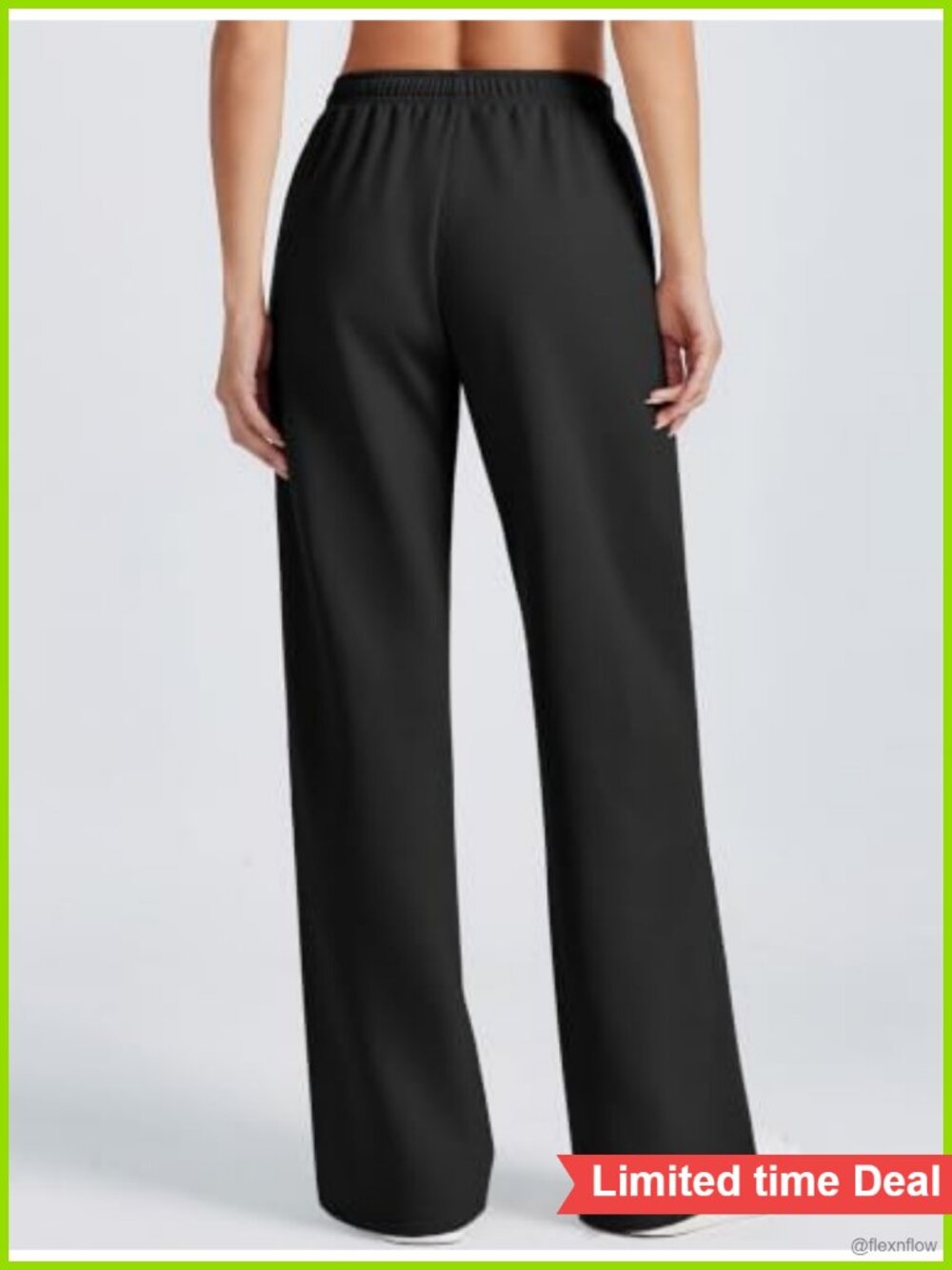 Fleece Lined Wide Leg Sweatpants Petite Regular Inseam Drawstring Pockets - Picture 4 of 6